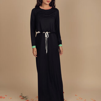 ELLWI COLOR TRIMMED NURSING NIGHTGOWN