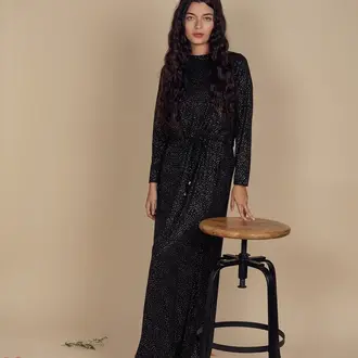 ELLWI GOLD PRINTED NURSING NIGHTGOWN