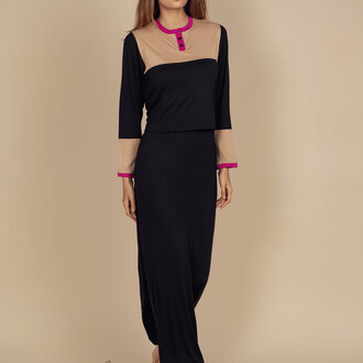 ELLWI COLOR BLOCK NURSING NIGHTGOWN