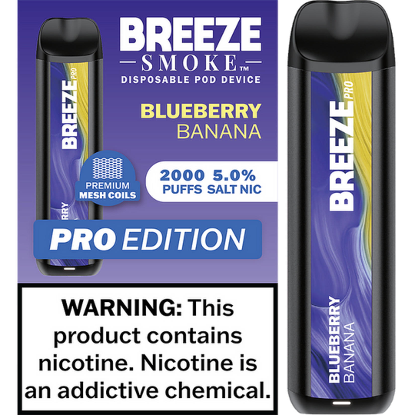 BREEZE PRO (2000 PUFF) BLUEBERRY BANANA