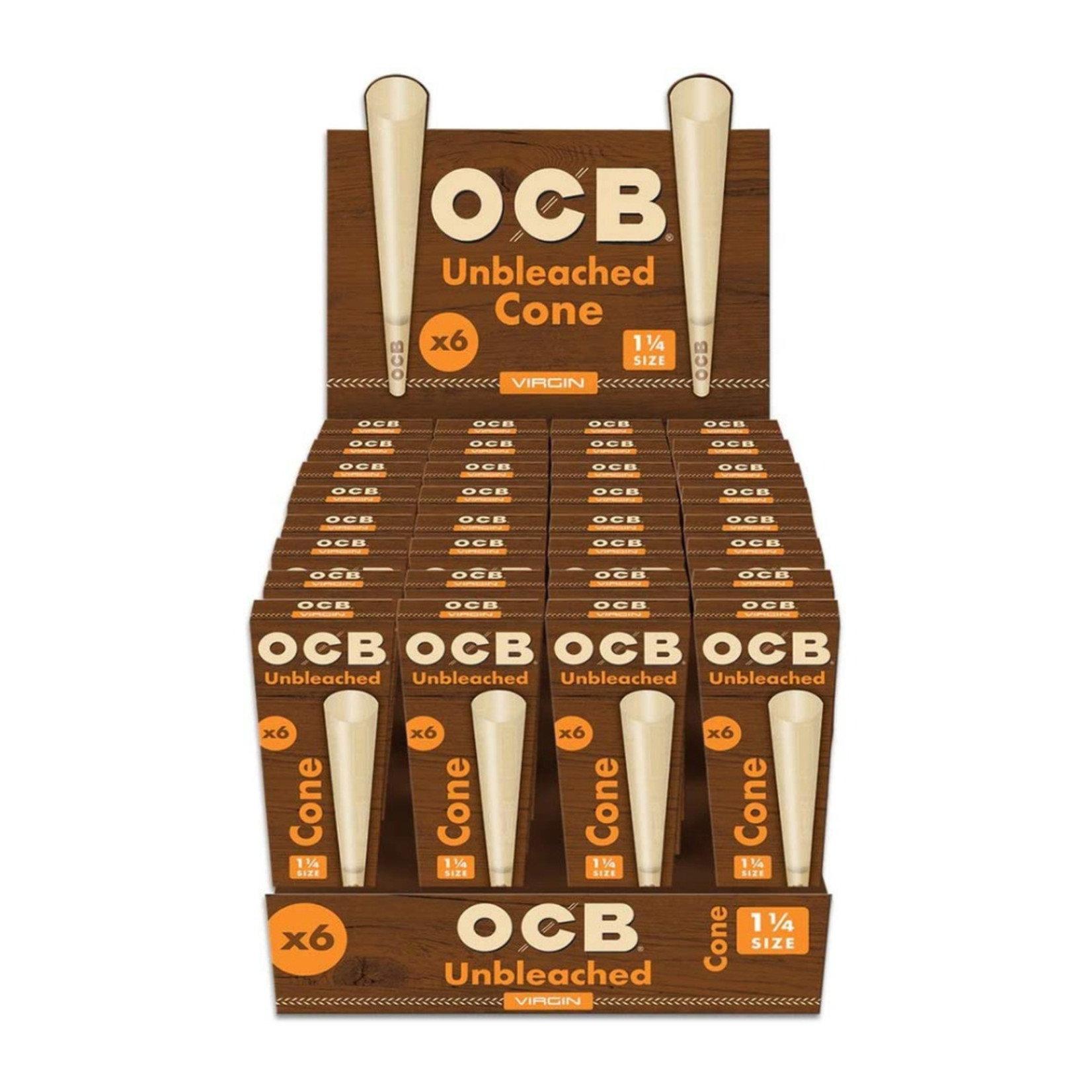 OCB CONE 1 1/4 6PK UNBLEACHED