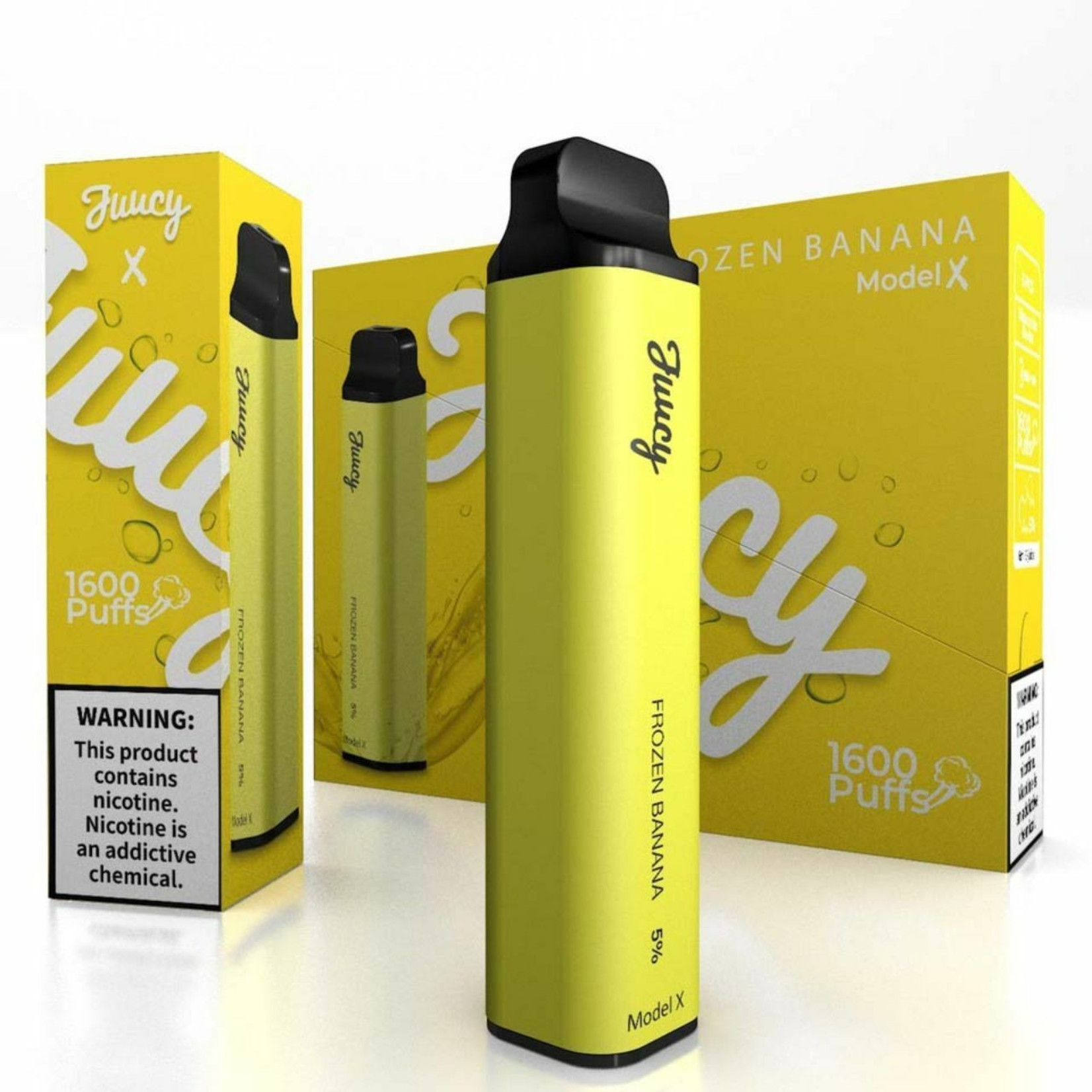 JUICY MODEL X DISPOSABLE 1600 PUFFS 5%/6ML FROZEN BANANA