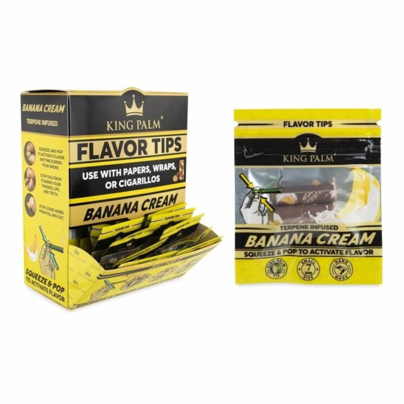 KING PALM KING PALM TERPENE INFUSED FLAVOR TIPS 2PK BANANA CREAM