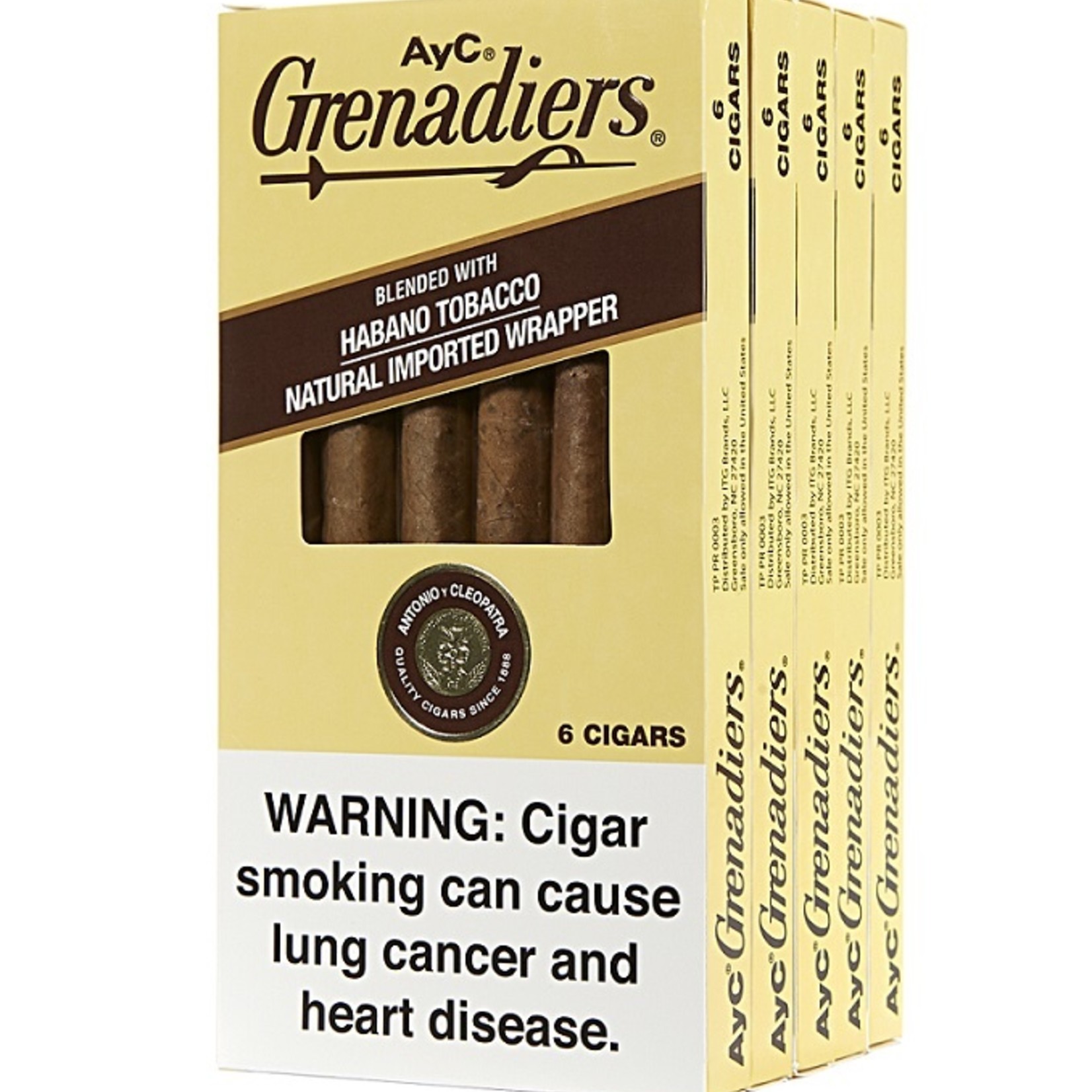 AYC GRENADIER 6 CIGARS /PK (2 PACKS=12 CIGARS TOTAL)