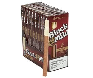 BLACK & MILD (5 CIGAR/PACK) PLASTIC TIP- WINE