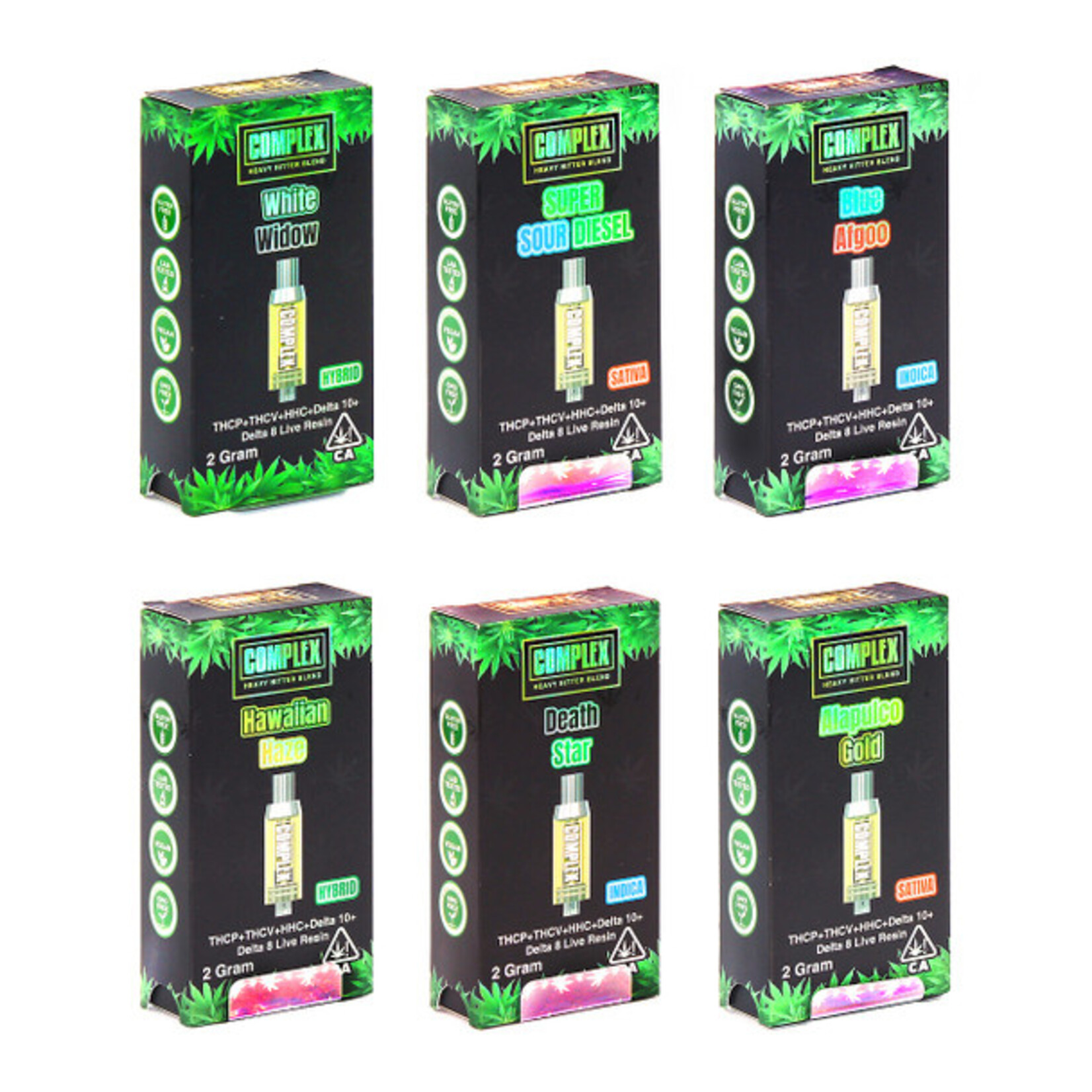 COMPLEX COMPLEX HHB 2G CART - THCP+THCV+HHC+D10+D8 LIVE RESIN - ALAPULCO GOLD (SATIVA)