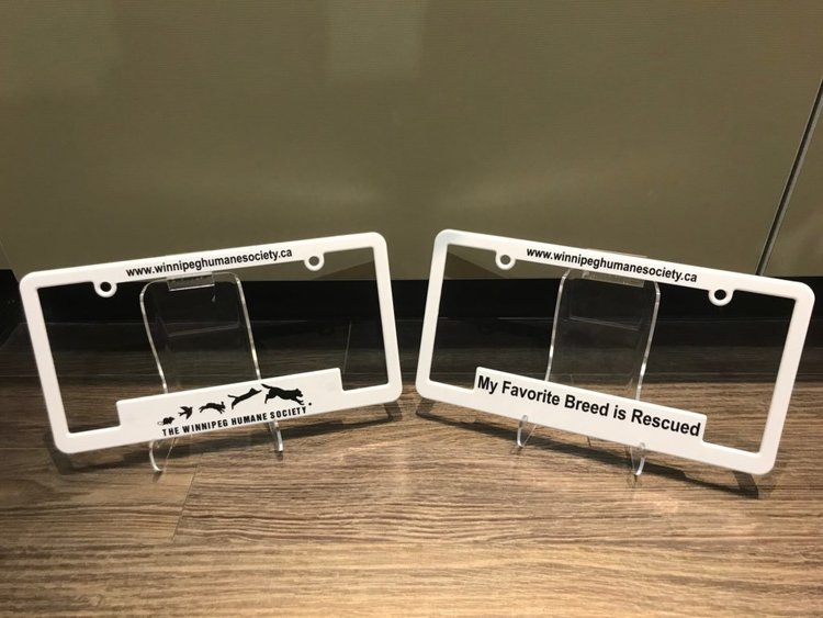 WHS - license plate holder - "Favorite...Rescued"