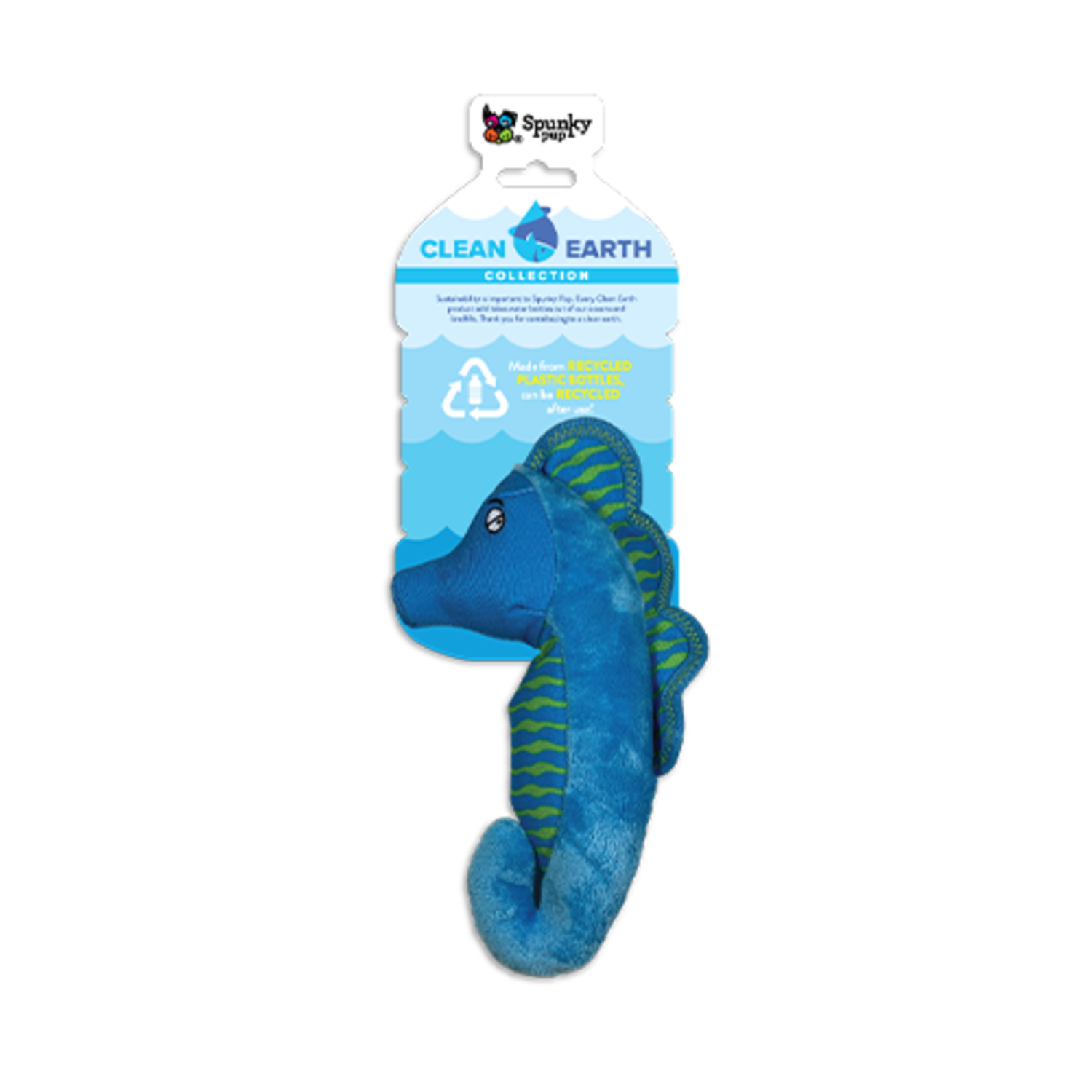 Spunky Pup® Clean Earth Plush Seahorse Small - WHS Pet Shop
