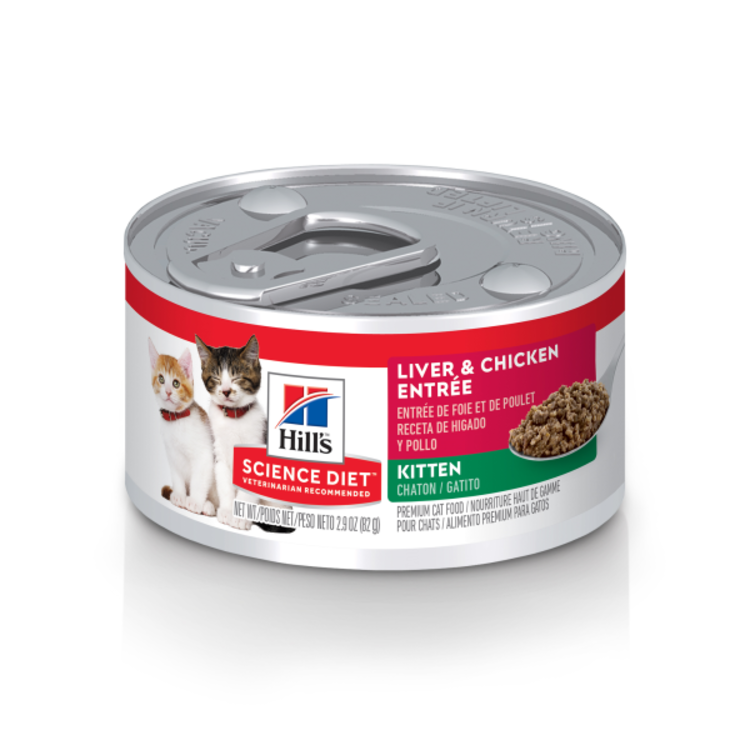 Hills - wet - feline - kitten - liver and  chicken entree - 2.9oz