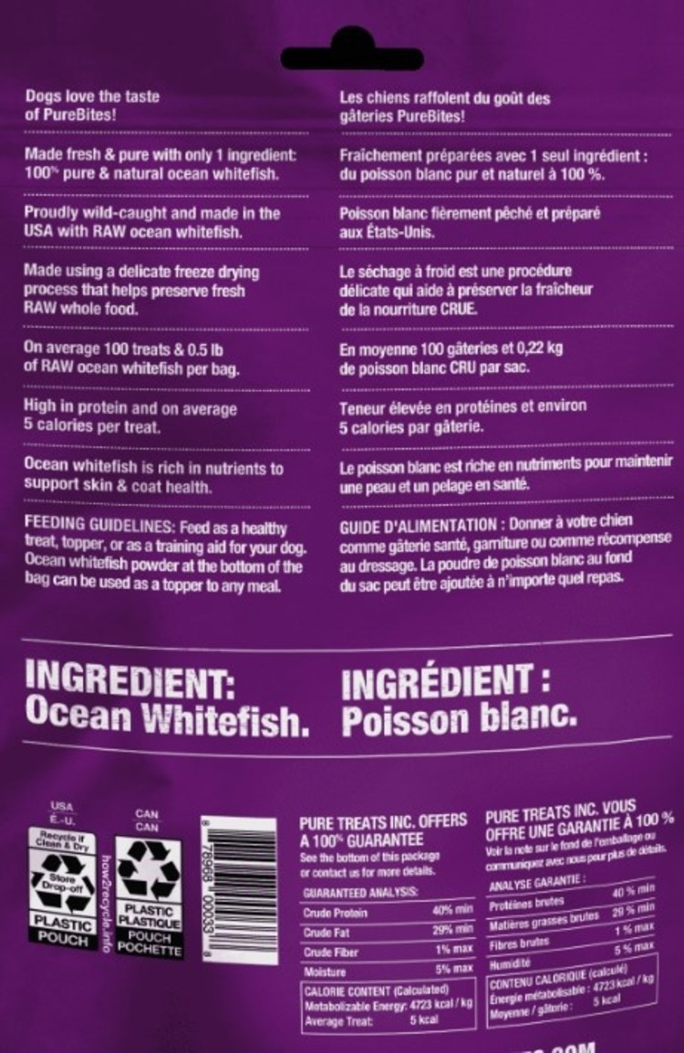 Pure Bites | Dog | Ocean Whitefish | 50g