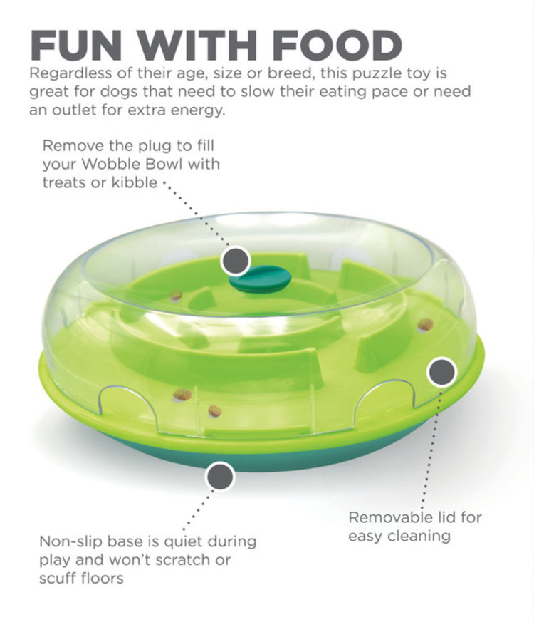 Outward Hound - Wobble Bowl Slow Feeder and Dog Puzzle