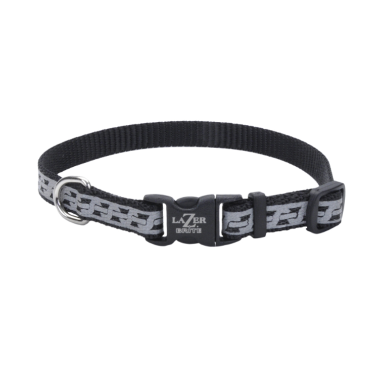 Lazer Brite dog collar XSMALL - Black Chain