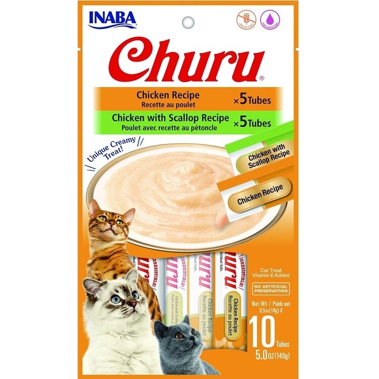 Inaba | Churu Puree Chicken & Scallop Variety | 10pk