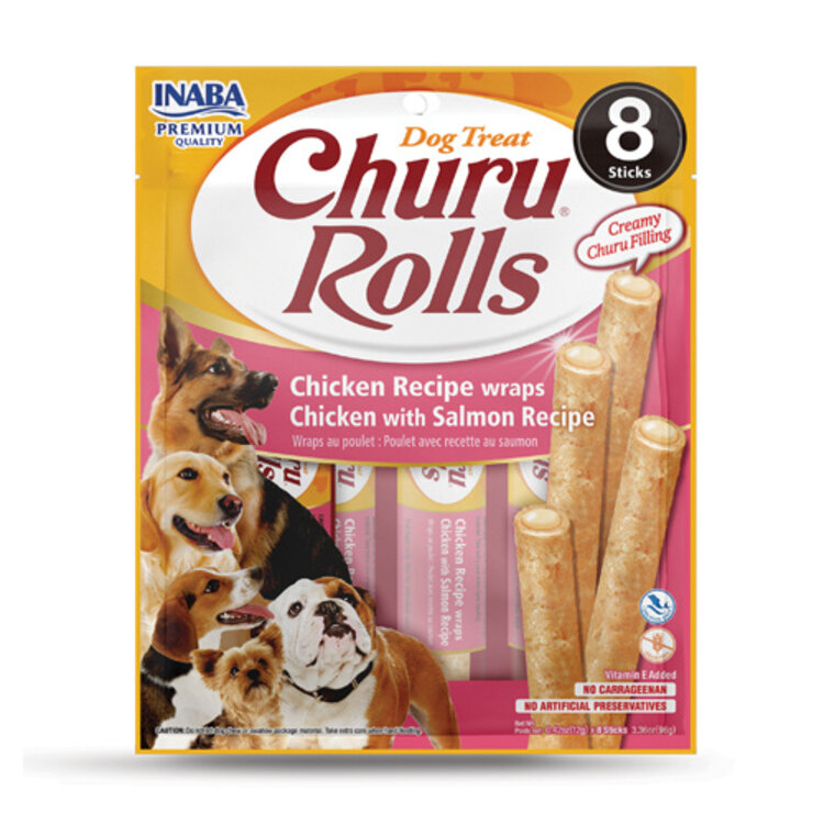 Inaba | Canine Churu Rolls | Chicken with Salmon | 8pk