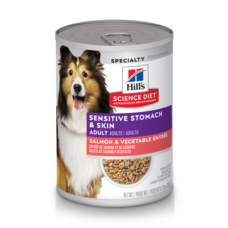 Hills - wet - canine - adult 1-6 - sensitive stomach and  skin - salmon entree - 12.8 oz