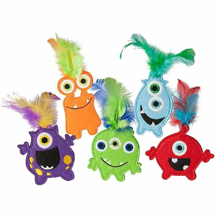 Multipet - felt monster w/catnip - 6" - cat toy