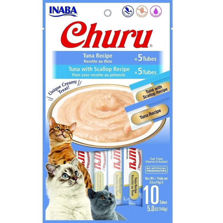 Inaba | Churu Puree Tuna & Scallop Variety Pack | 10pk
