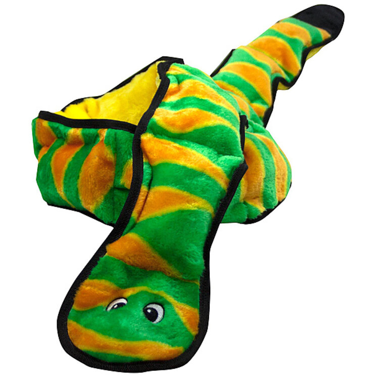 Outward Hound | Invincibles Snake Green & Orange | 12 Squeaks