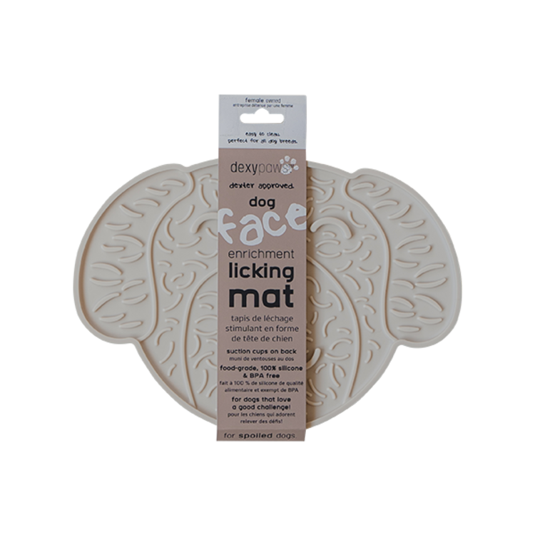 Dexypaws | Lick Mat | White Dog Face