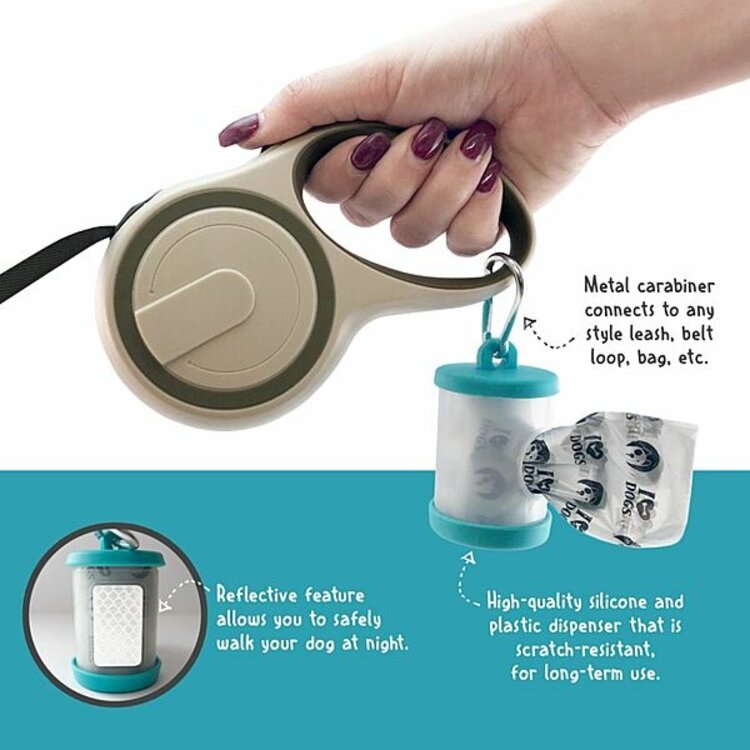 Spotty - reflective waste bag dispenser w/carabiner - 30 bags