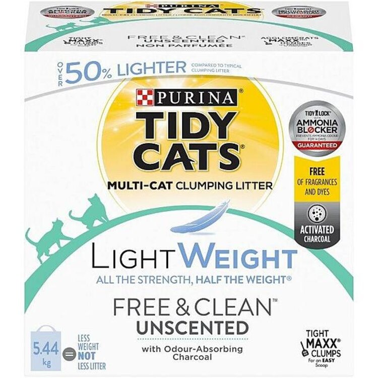 Tidy Cats | Lightweight | Free & Clean Unscented Cat Litter | 5.44KG