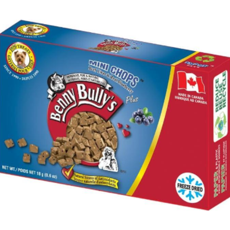 Benny Bully | Mini Chops | Beef Liver & Real Blueberry | 18g