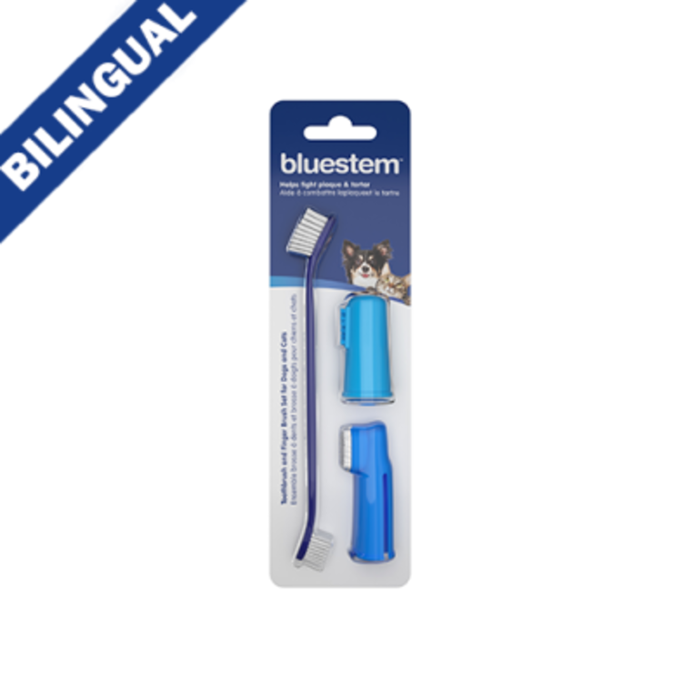 Bluestem  toothbrush/finger brush set for dogs/cats