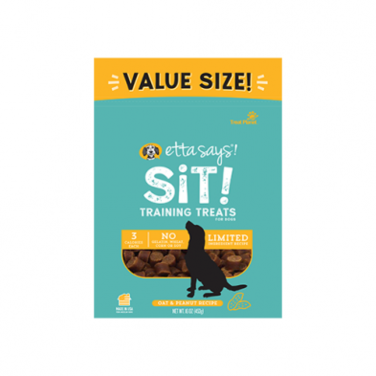 Etta Says | Sit! | Training Treats | Peanut Butter | 16 oz