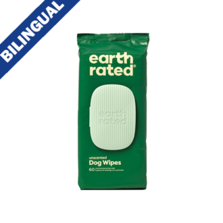 Earth Rated - grooming wipes - unscented - 60pk.