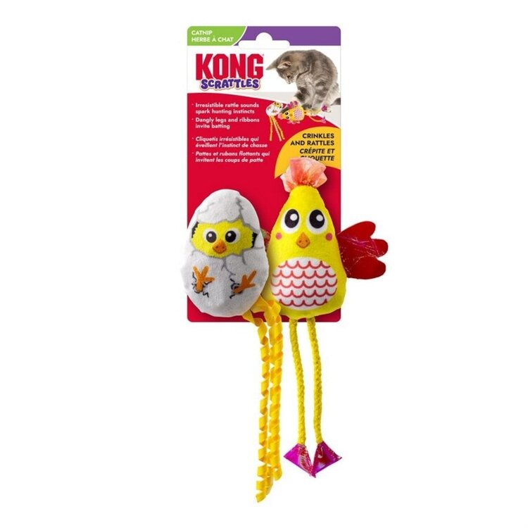 Kong Kong - Spring Scrattles - chicken cat toy - 2 pc.