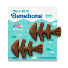Benebone fishbone salmon - tiny dog chew - 2pk.