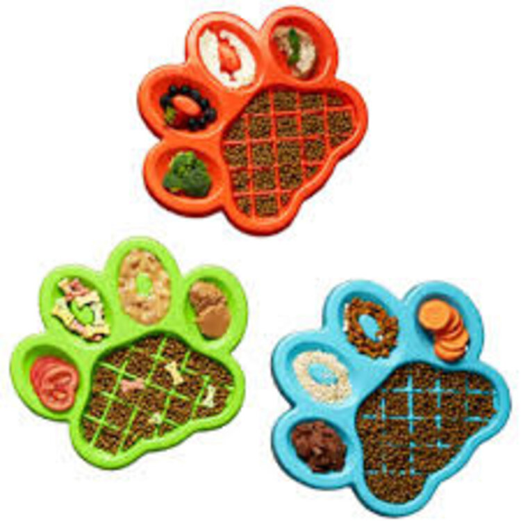 Pet Dream House paw dish - slow feeder - orange