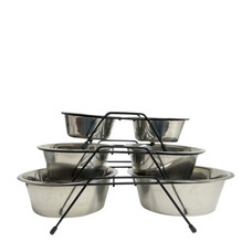 Cloe Cluzo Double Bowl stand - stainless steel SMALL