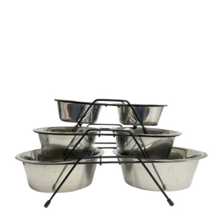 Cloe Cluzo Cloe Cluzo - double bowl stand - stainless steel SMALL