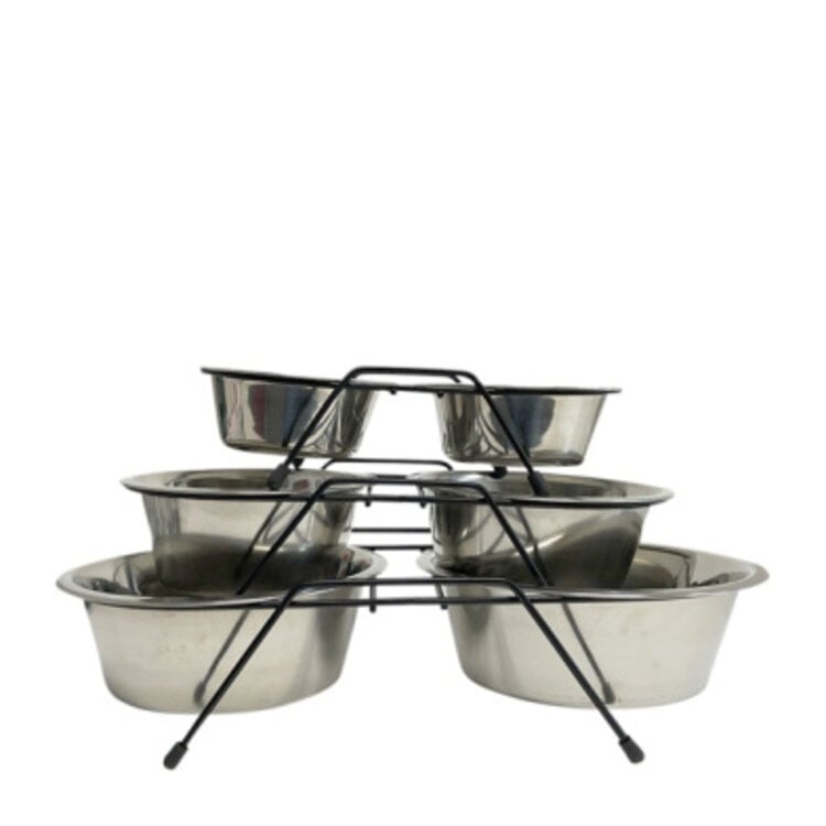 Cloe Cluzo Double Bowl stand - stainless steel SMALL