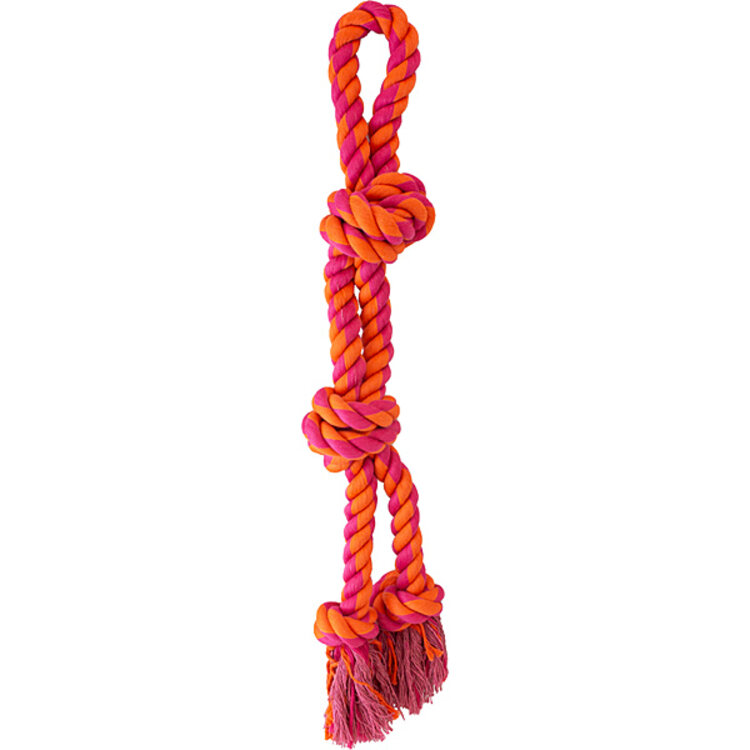 Knotty and Nice - knotty split rope - orange and pink - 23.5"