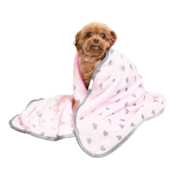 Goo-eez plush blankie - pink hearts