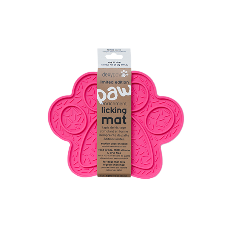 Dexypaws - silicon lick mat - pink paw