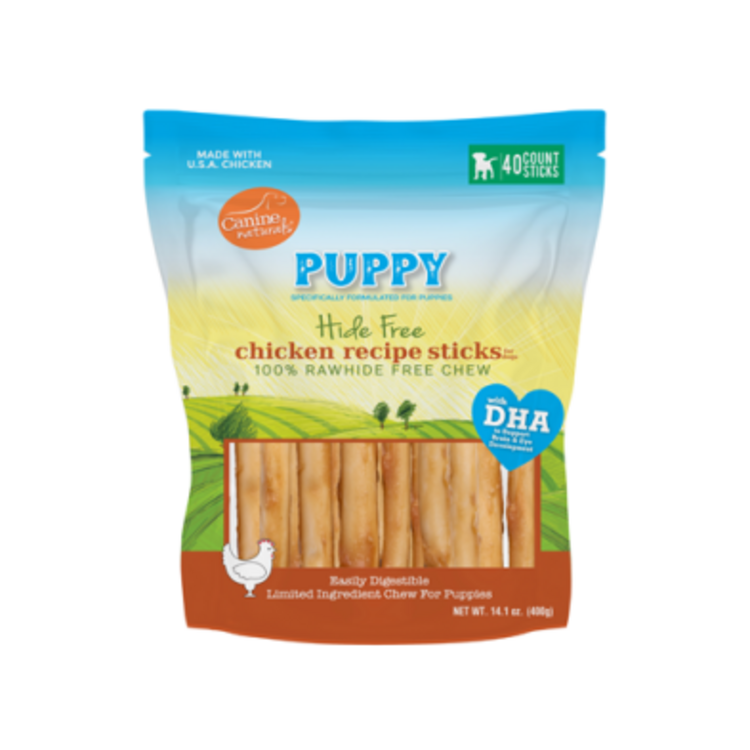 Canine Naturals - puppy hide-free chicken 5" stick (40 pk)