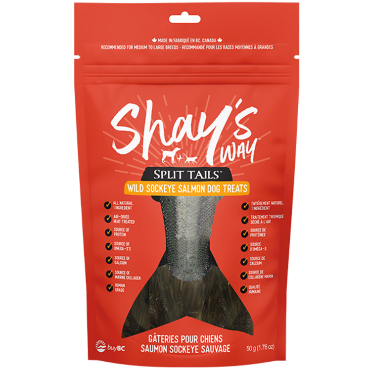 Shay's Way salmon split tails - dog treat - 50g