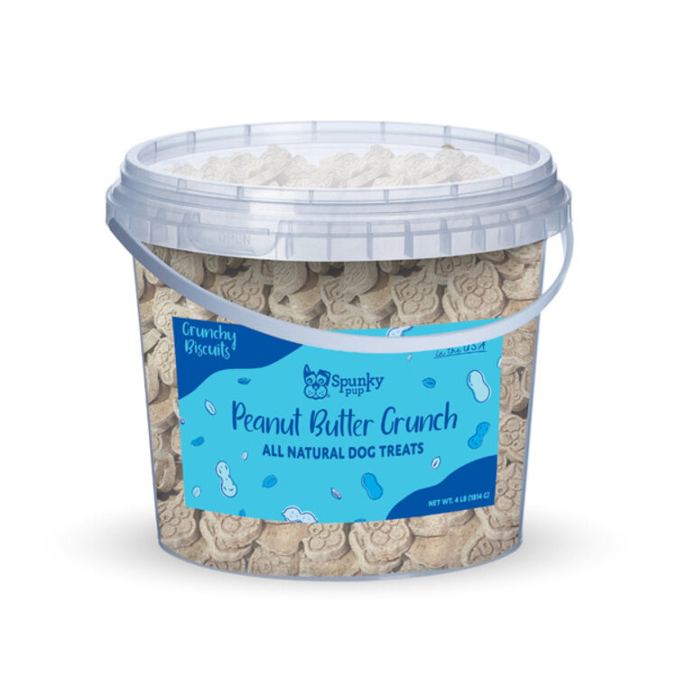 Spunky Pup - bucket of biscuits - peanut butter crunch - 4 lbs.