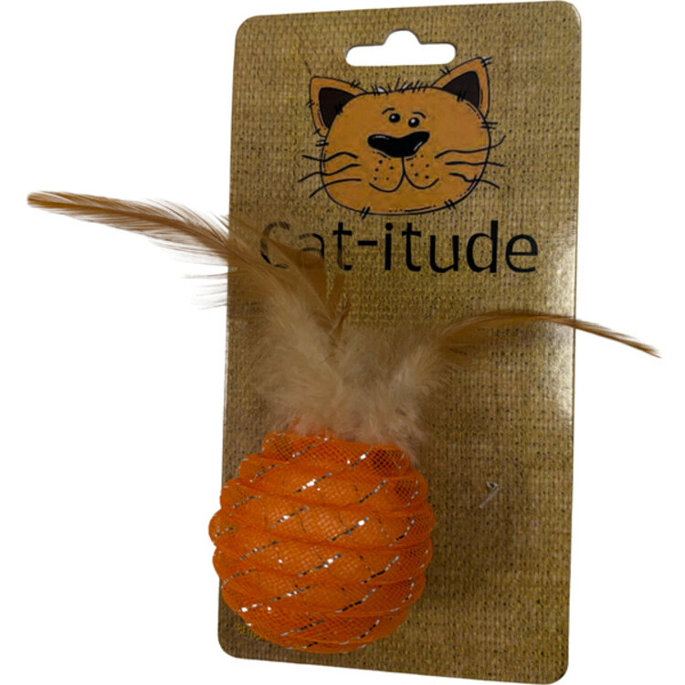 Amazing - ball with rattle and feather - cat toy