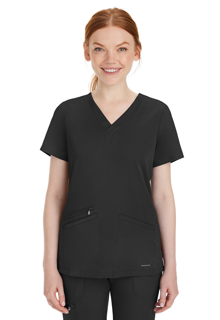 Healing Hands Mariah Rib Trim Women's Scrub Top