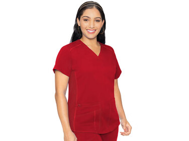 Med Couture V-Neck Shirttail Women's Top