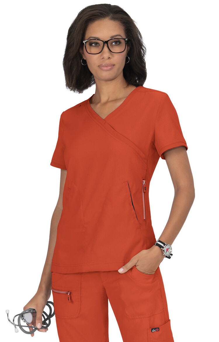 Philosophy 3-Pocket Mock-Wrap Top