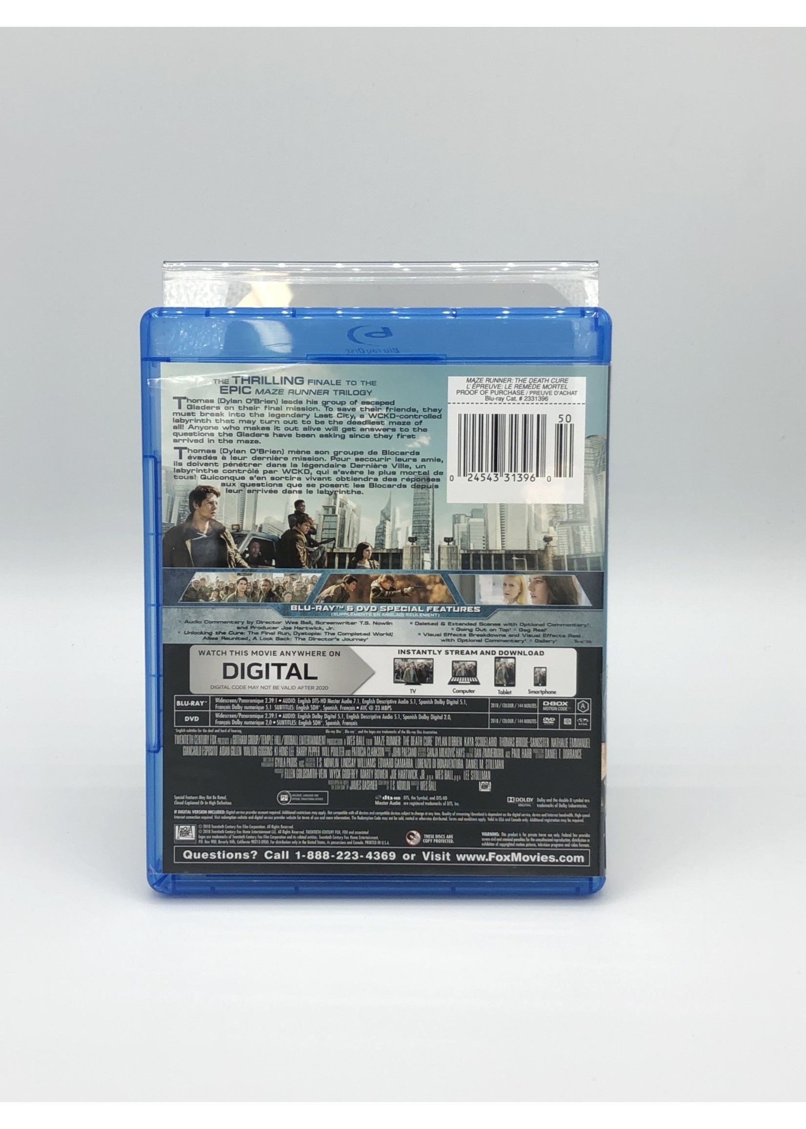 Bluray Maze Runner: The Death Cure BLURAY DISC AND CASE ONLY