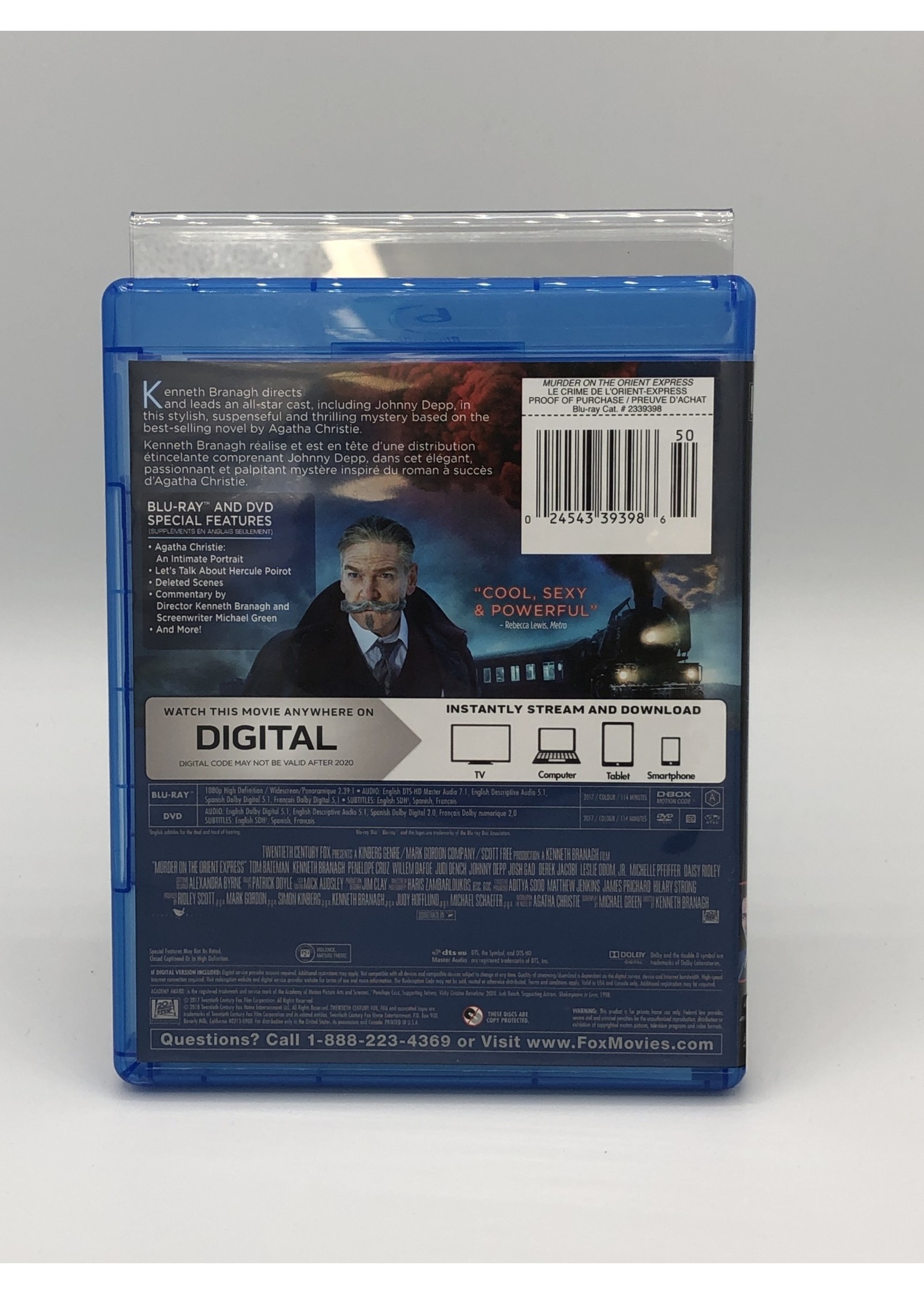 Bluray Murder on the Orient Express Bluray + DVD