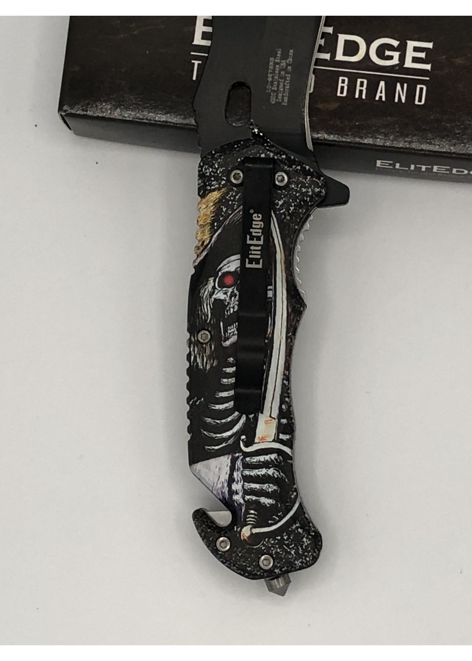 Knives   Reaper with Sword Rescue Knife - Window breaker  seatbelt cutter  420 Steel  Spring Assisted