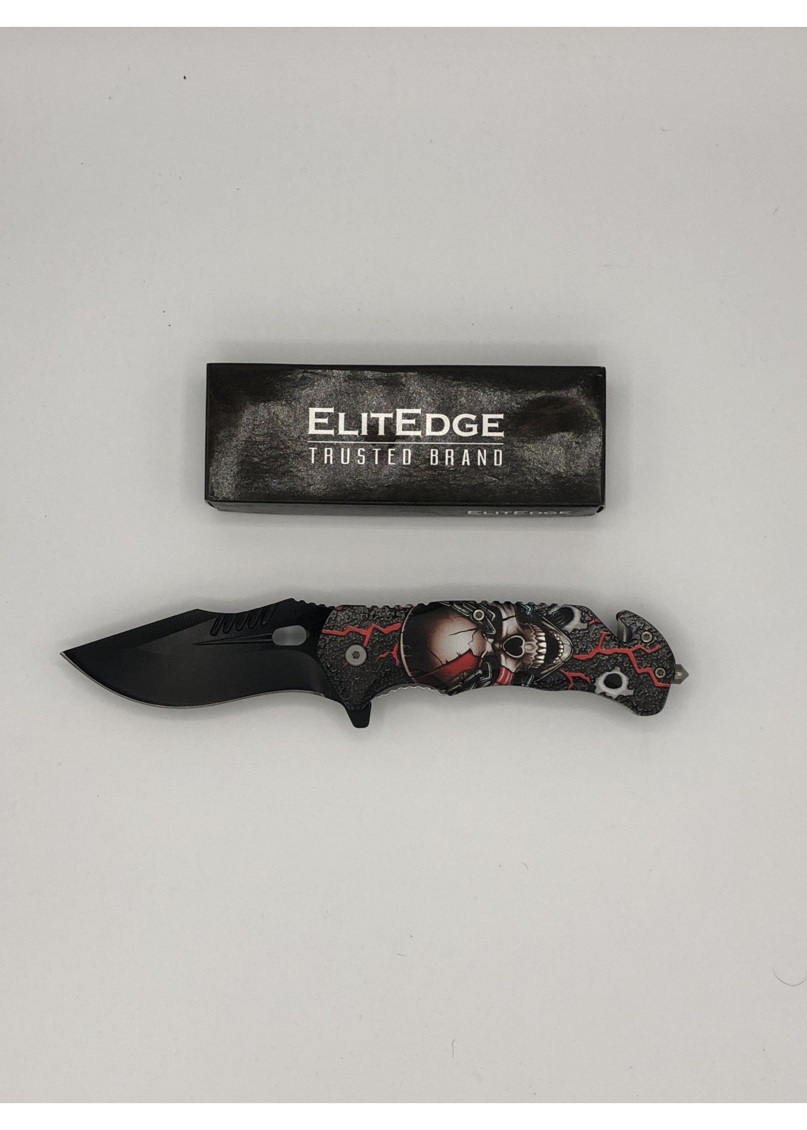Knives Skull w/ Red Rescue Knife - Window breaker,  This product is a safety tool that combines a skull design with a red rescue knife