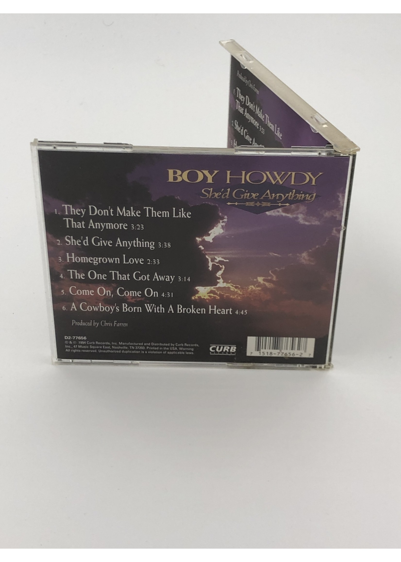 CD Boy Howdy: She'd Give Anything CD